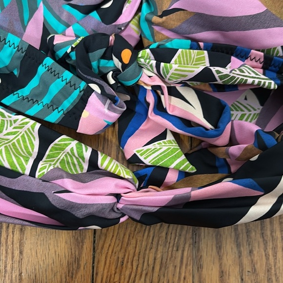 Bar III Bikini Set Keyhole Top Hipster Bottoms size L Hidden Jungle NWT - Picture 8 of 15